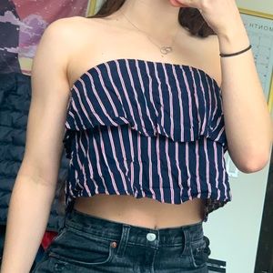 Garage blue/white/red striped Tube Top